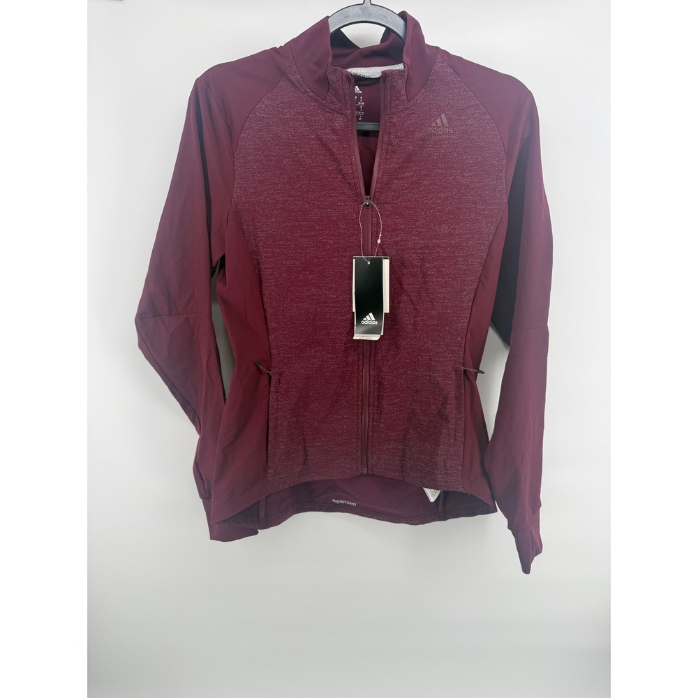 Adidas Supernova Women Maroon Running Jacket Full Zip S97969 Small NEW